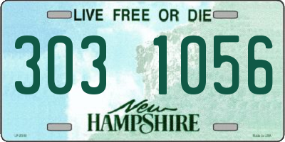 NH license plate 3031056