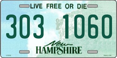 NH license plate 3031060