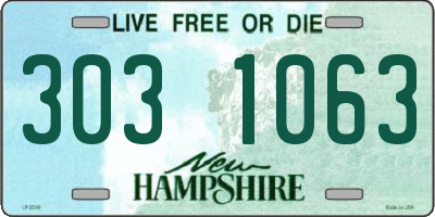 NH license plate 3031063