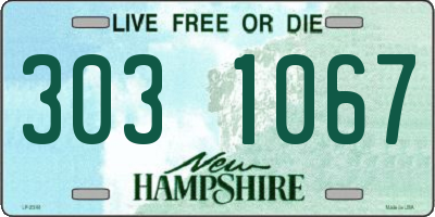 NH license plate 3031067