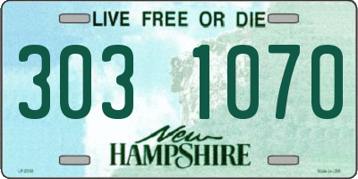 NH license plate 3031070