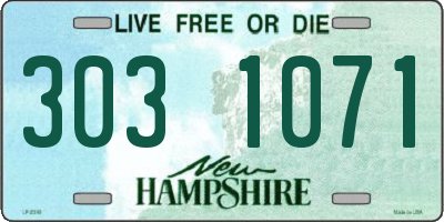NH license plate 3031071
