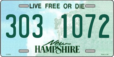 NH license plate 3031072