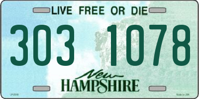 NH license plate 3031078