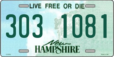 NH license plate 3031081