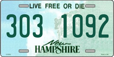 NH license plate 3031092