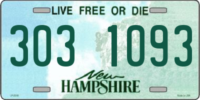 NH license plate 3031093