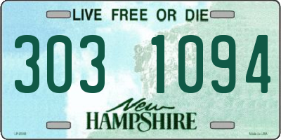 NH license plate 3031094