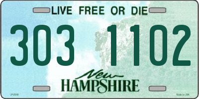 NH license plate 3031102