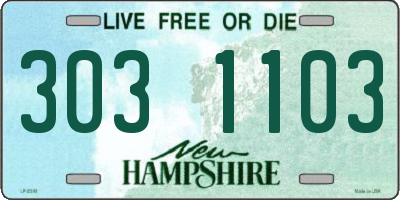 NH license plate 3031103