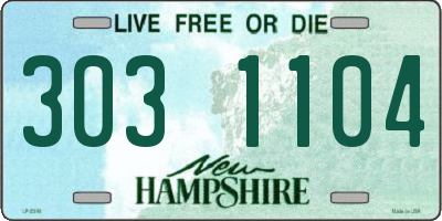 NH license plate 3031104