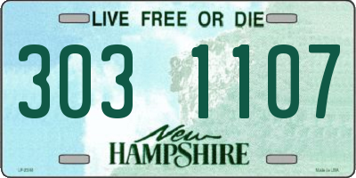 NH license plate 3031107