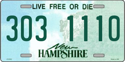 NH license plate 3031110