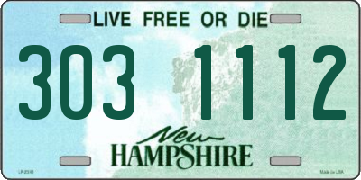 NH license plate 3031112