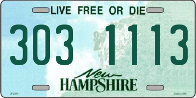 NH license plate 3031113
