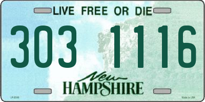 NH license plate 3031116
