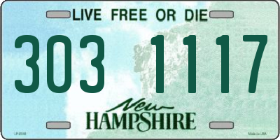 NH license plate 3031117