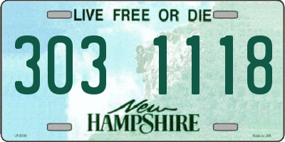 NH license plate 3031118