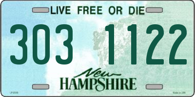 NH license plate 3031122