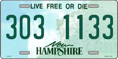 NH license plate 3031133
