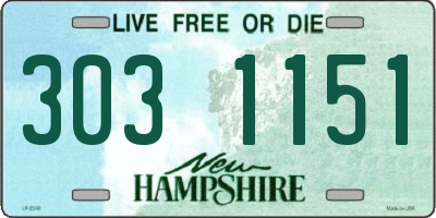 NH license plate 3031151