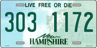 NH license plate 3031172
