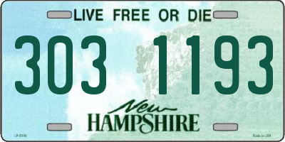 NH license plate 3031193