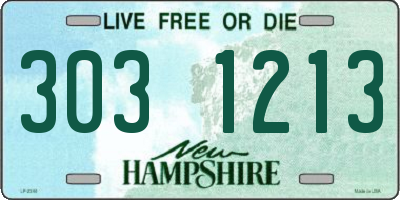 NH license plate 3031213