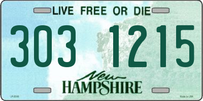 NH license plate 3031215