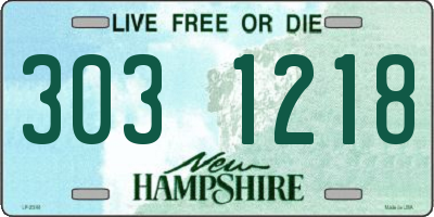 NH license plate 3031218