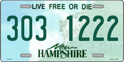 NH license plate 3031222