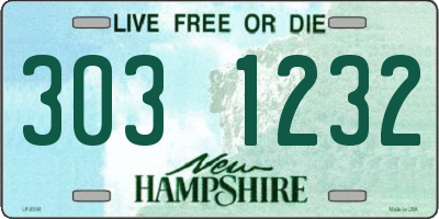 NH license plate 3031232