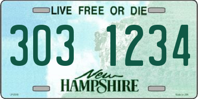NH license plate 3031234