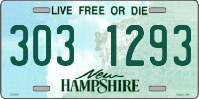 NH license plate 3031293