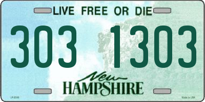 NH license plate 3031303