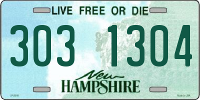 NH license plate 3031304