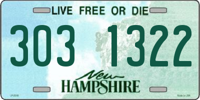 NH license plate 3031322