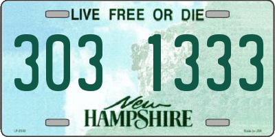 NH license plate 3031333