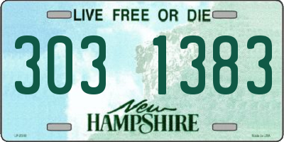 NH license plate 3031383