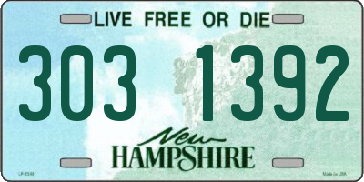 NH license plate 3031392