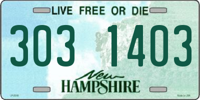 NH license plate 3031403