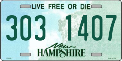 NH license plate 3031407
