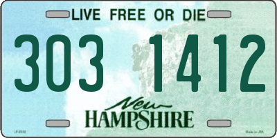 NH license plate 3031412