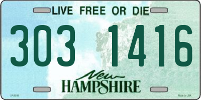 NH license plate 3031416