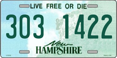 NH license plate 3031422
