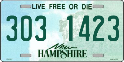 NH license plate 3031423