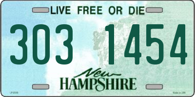 NH license plate 3031454