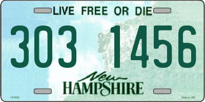 NH license plate 3031456