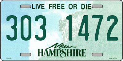NH license plate 3031472