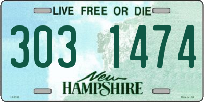NH license plate 3031474